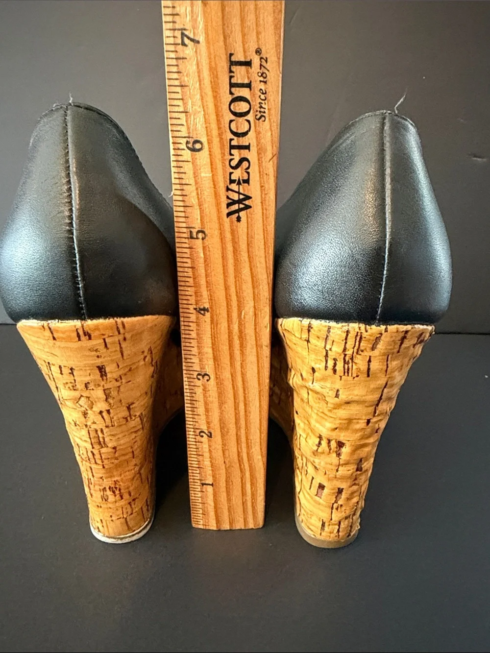 Steve Madden Black Perforated Peep-Toe Cork Wedges